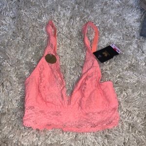 Brand new bright pink lace bralette